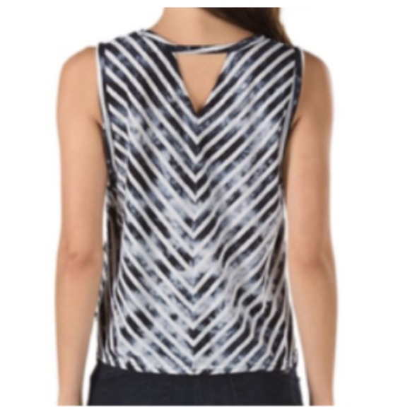 VANS Logo Striped Tie Dye Crop Cutout Tank Size Small - Picture 3 of 9